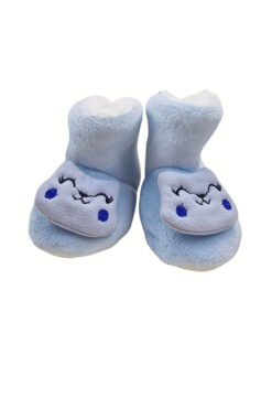 Βρεφικές Παντόφλες Κλειστές με Γούνα C1603 - ΓΑΛΑΖΙΟ, 17-19
