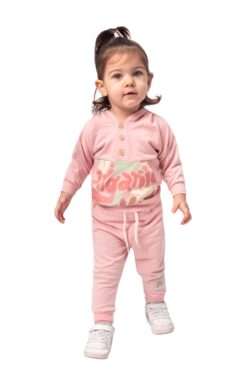Βρεφικό Σετ Μπλούζα Παντελόνι 2401 - ΡΟΖ ΠΟΥΔΡΑΣ, 18-24 Μηνών