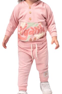 Alternative view of Βρεφικό Σετ Μπλούζα Παντελόνι 2401 - ΡΟΖ ΠΟΥΔΡΑΣ, 18-24 Μηνών