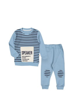 Βρεφικό Σετ Για Αγόρι Μπλουζάκι Παντελονάκι W1868 - ΓΑΛΑΖΙΟ, 9 Μηνών