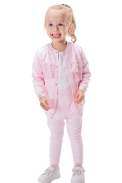Βρεφικό Σετ Για Κορίτσι Ζακετάκι Κορμάκι Παντελονάκι 2016 - ΡΟΖ, 9 Μηνών