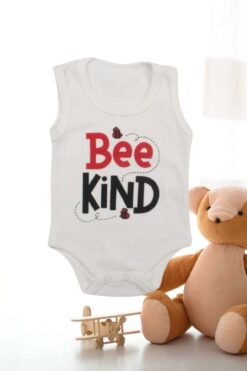 Alternative view of Κορμάκι Βρεφικό Αμάνικο Bee Kind D9014 - ΛΕΥΚΟ, 12 Μηνών
