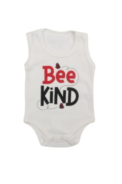 Κορμάκι Βρεφικό Αμάνικο Bee Kind D9014 - ΛΕΥΚΟ, 12 Μηνών