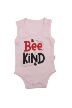 Κορμάκι Βρεφικό Αμάνικο Bee Kind G9014 - ΡΟΖ, 6 Μηνών