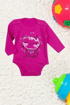 Alternative view of Κορμάκι Βρεφικό Με Μακρύ Μανίκι Cat D2136 - ΦΟΥΞ, 9 Μηνών