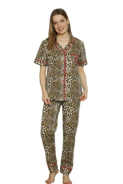Γυναικεία Βαμβακερή Πιτζάμα Ανοιξιάτικη Φθινοπωρινή 12668 - ΛΕΟΠΑΡ, S