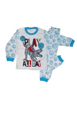 Πιτζάμα Παιδική Με Τύπωμα Play All Day D3685 - ΓΑΛΑΖΙΟ, 5 Ετών