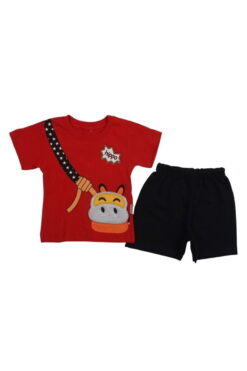 Σετ Παιδικό Μπλουζάκι Παντελονάκι Hippo D2108 - ΚΟΚΚΙΝΟ, 2 Ετών