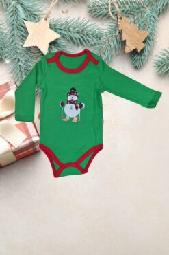 Alternative view of Χριστουγεννιάτικο Κορμάκι W2178 - ΠΡΑΣΙΝΟ, 6 Μηνών