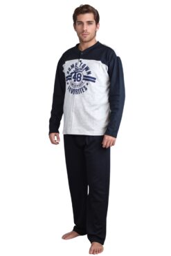 Ανδρική Πιτζάμα Βαμβακερή F2060 - ΓΚΡΙ, M