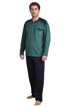 Ανδρική Πιτζάμα Βαμβακερή G0955 - ΠΡΑΣΙΝΟ, L