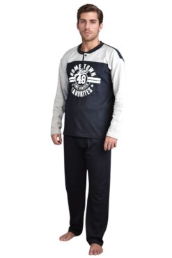 Ανδρική Πιτζάμα Βαμβακερή G2060 - BLUE BLACK, L