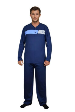 Ανδρική Πιτζάμα Βαμβακερή G2065 - ΜΠΛΕ, XL