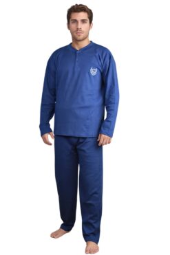 Ανδρική Πιτζάμα Βαμβακερή K1065 - ΜΠΛΕ ΡΑΦ, L