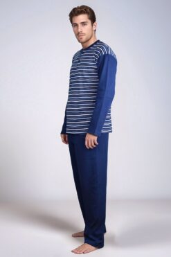 Alternative view of Ανδρική Πιτζάμα Βαμβακερή Plus Size D0820 - ΜΠΛΕ ΡΑΦ, 4XL