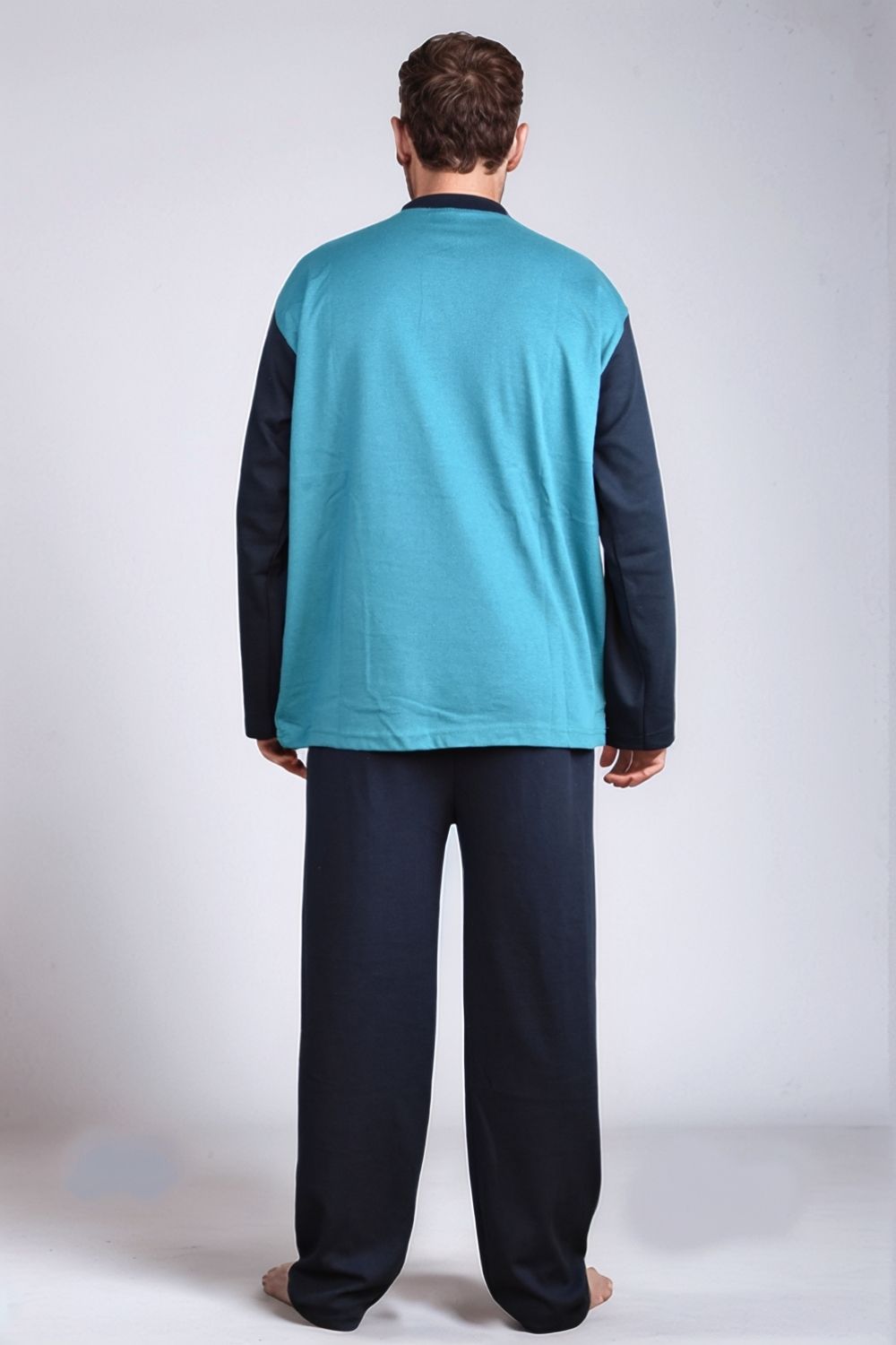 Ανδρική Πιτζάμα Βαμβακερή Plus Size X0915 - ΠΕΤΡΟΛ, 3XL - Image 3