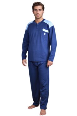 Ανδρική Πιτζάμα Βαμβακερή R0955 - ΜΠΛΕ, M