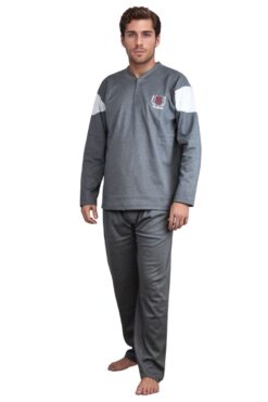 Ανδρική Πιτζάμα Βαμβακερή U0810 - ΑΝΘΡΑΚΙ, L