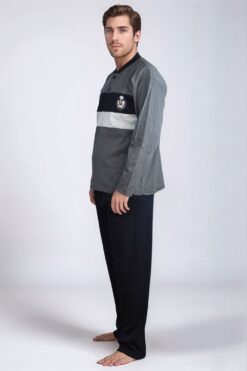 Alternative view of Ανδρική Πιτζάμα Βαμβακερή U0845 - ΑΝΘΡΑΚΙ, M