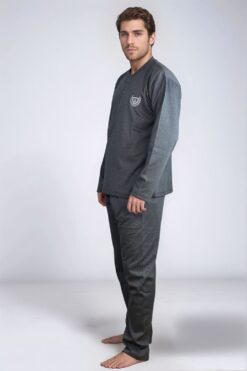 Alternative view of Ανδρική Πιτζάμα Βαμβακερή Q1065 - ΑΝΘΡΑΚΙ, XL