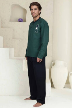 Alternative view of Ανδρική Πιτζάμα Βαμβακερή Z2045 - ΠΡΑΣΙΝΟ, M