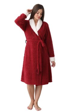 Γυναικεία Ρόμπα Fleece 0042 - ΚΡΑΣΟΥΛΙ, S-M