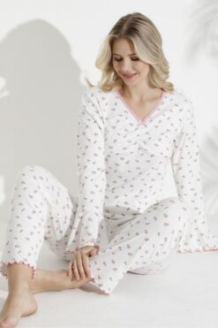 Alternative view of Πιτζάμα Γυναικεία Homewear 4043 - ΕΚΡΟΥ, S-M