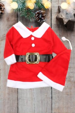 Alternative view of Άη Βασίλης Παιδική Στολή Κορίτσι D4004 - ΚΟΚΚΙΝΟ, 11-12 Ετών