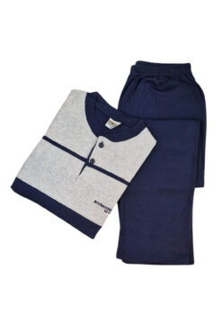 Alternative view of Ανδρική Πιτζάμα Βαμβακερή W0825 - ΜΠΛΕ, XL