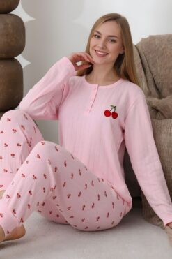 Alternative view of Γυναικεία Χειμωνιάτικη Πιτζάμα 0246 - ΡΟΖ, S-M