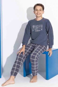Alternative view of Παιδική Πιτζάμα Αγόρι Fleece 4152 - ΜΠΛΕ ΝΤΕΝΙΜ, 11 Ετών
