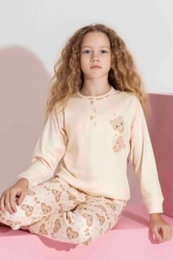 Alternative view of Παιδική Πιτζάμα Κορίτσι Cotton 3260 - ΜΠΕΖ, 12 Ετών