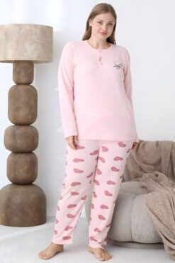 Γυναικεία Χειμωνιάτικη Πιτζάμα 5149 - ΡΟΖ, XXL