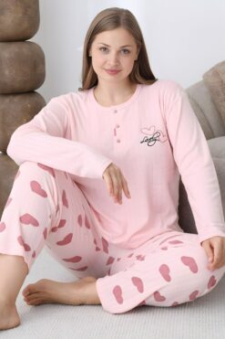 Alternative view of Γυναικεία Χειμωνιάτικη Πιτζάμα 5149 - ΡΟΖ, XXL