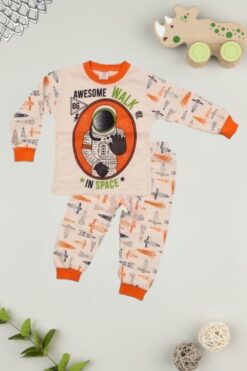 Παιδική Πιτζάμα Αγόρι Astronaut 1140 - ΠΟΡΤΟΚΑΛΙ, 9 Μηνών