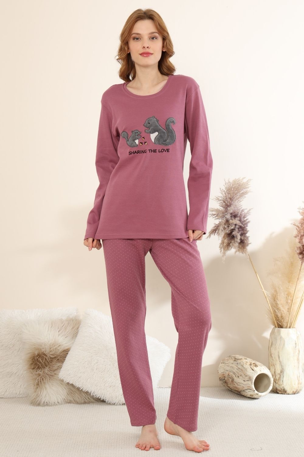 Πιτζάμα Γυναικεία Homewear 0364 - ΤΡΙΑΝΤΑΦΥΛΛΙ, S-M