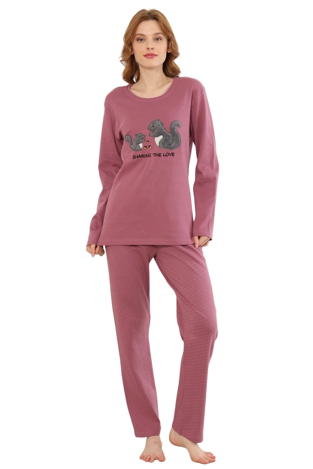 Πιτζάμα Γυναικεία Homewear 0364 - ΤΡΙΑΝΤΑΦΥΛΛΙ, S-M - Image 6