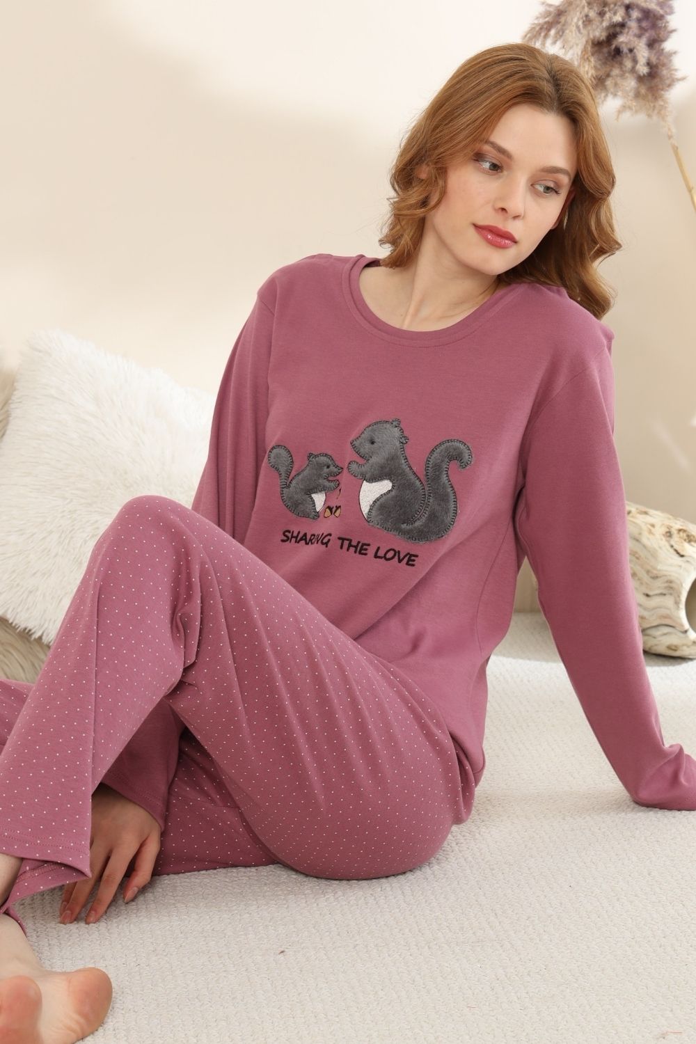 Πιτζάμα Γυναικεία Homewear 0364 - ΤΡΙΑΝΤΑΦΥΛΛΙ, S-M - Image 2