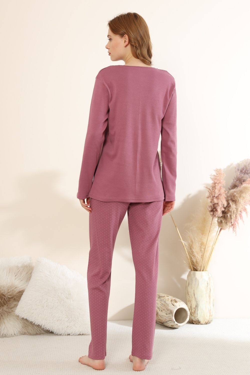 Πιτζάμα Γυναικεία Homewear 0364 - ΤΡΙΑΝΤΑΦΥΛΛΙ, S-M - Image 5
