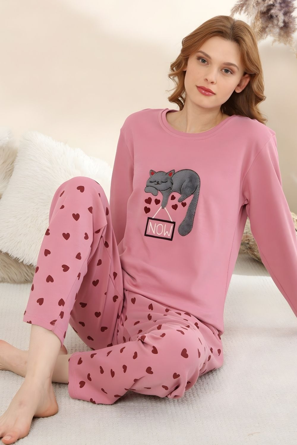 Πιτζάμα Γυναικεία Homewear 0419 - ΤΡΙΑΝΤΑΦΥΛΛΙ, S-M - Image 2