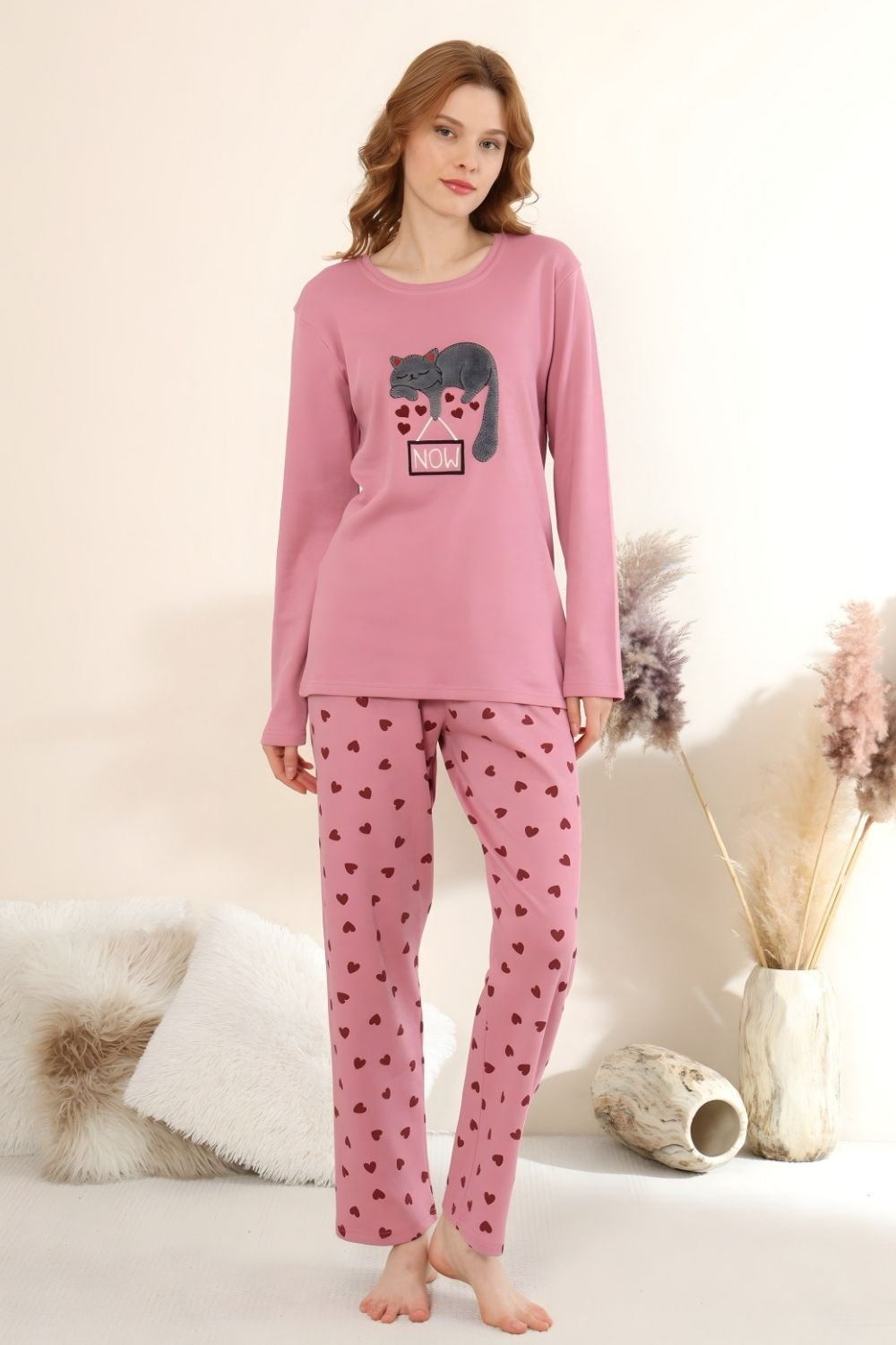 Πιτζάμα Γυναικεία Homewear 0419 - ΤΡΙΑΝΤΑΦΥΛΛΙ, S-M - Image 3