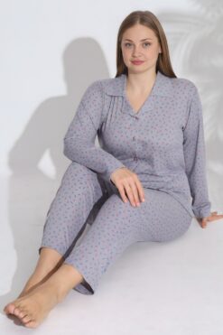 Alternative view of Πιτζάμα Γυναικεία Με Κουμπιά 0410 - ΠΟΛΥΧΡΩΜΟ, 4XL