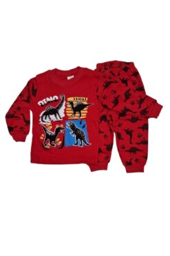 Πιτζάμα Παιδική Dinosaur R1735 - ΚΟΚΚΙΝΟ, 9-12 Μηνών