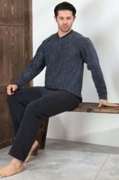 Alternative view of Ανδρική Πιτζάμα Fleece 0634 - ΑΝΘΡΑΚΙ, M