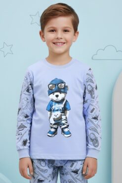 Alternative view of Παιδική Πιτζάμα Αγόρι D3994 - ΓΑΛΑΖΙΟ, 4 Ετών