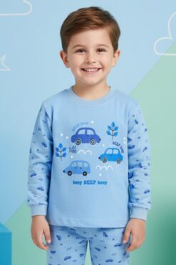 Alternative view of Παιδική Πιτζάμα Αγόρι G1544 - ΓΑΛΑΖΙΟ, 9 Μηνών