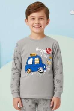 Alternative view of Παιδική Πιτζάμα Αγόρι G4002 - ΓΚΡΙ, 4 Ετών