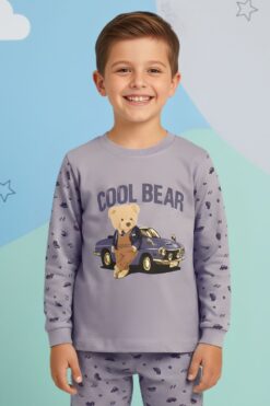 Alternative view of Παιδική Πιτζάμα Αγόρι G4088 - ΓΚΡΙ, 4 Ετών