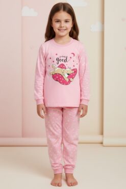 Παιδική Πιτζάμα Κορίτσι S4094 - ΡΟΖ, 4 Ετών