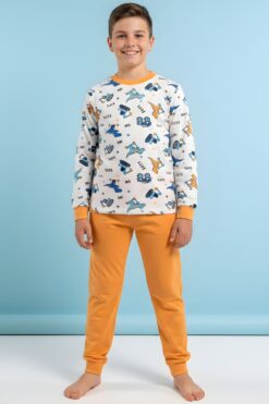 Πιτζάμα Παιδική Αγόρι C0795 - ΚΙΤΡΙΝΟ, 9 Ετών
